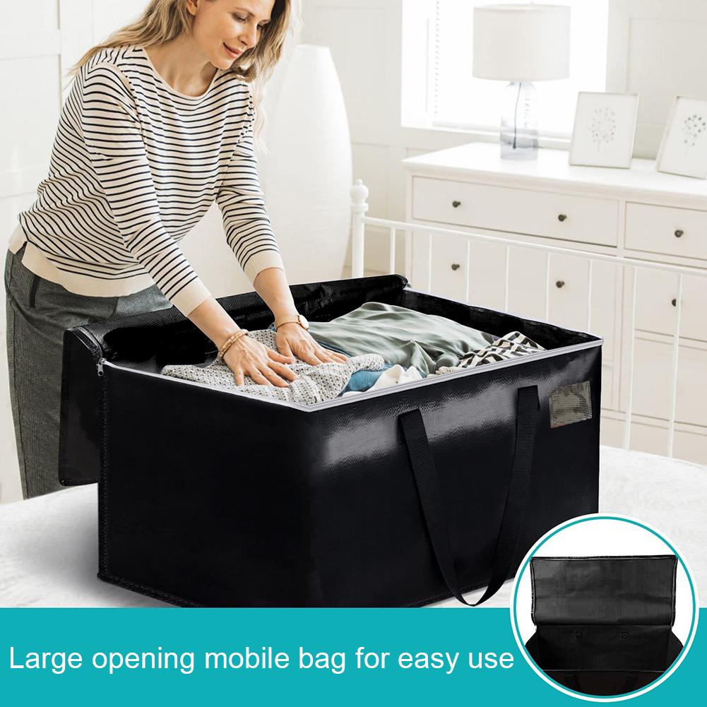 90L Moving Boxes with Zippers & Handles Storage Totes Heavy Duty Storage Packing Bags Collapsible for Packing & Moving Storing