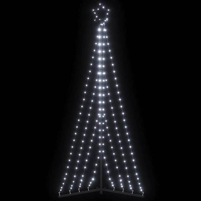 VidaXL Sapin de Noël à LED 339 LED blanc froid 182 cm, lumière de Noël, lumière de Noël LED, lumière de Noël extérieure, 3307646