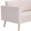 2 Piece Cream White Cream Fabric Sofa Set