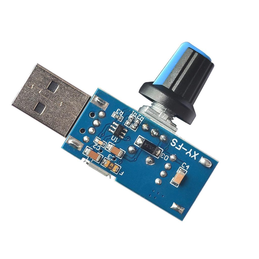 DC 4V-12V 5W XY-FS USB-Lüfter Stufenloser Regler USB-Lüfter Geschwindigkeitsregler Mehrstufiges Zusatzkühlwerkzeug