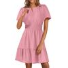 Women's Loose Casual Fashion V-Neck Solid Color New Dress