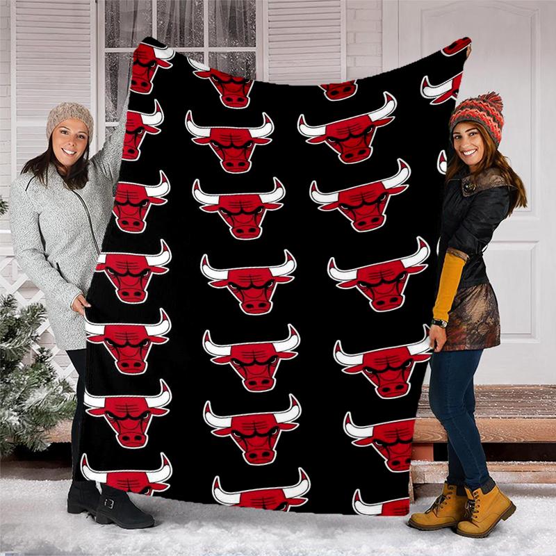 Bulls Print Flannel Blanket, Soft Warm Lightweight Throw Blanket for Living Room,Sofa Bed Camping Office