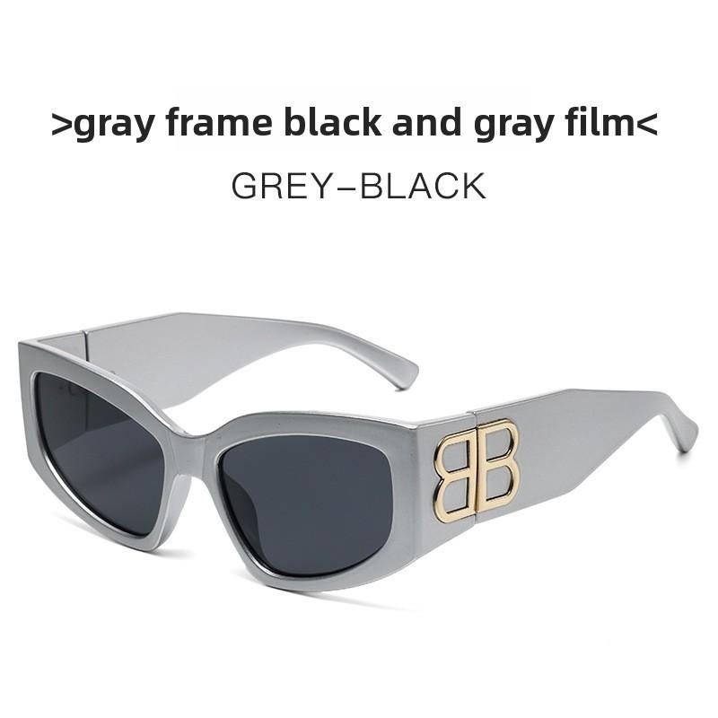 New B Letter Cat Eye Wide Leg Sunglasses With Uv400 For Fashion Street Style