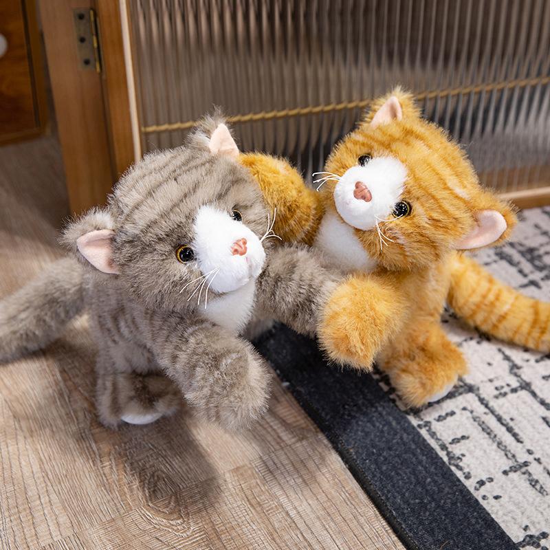 Cute Simulation Kitten Doll Plush Toy Lying Down Cat Cat Doll Children Soothing Doll