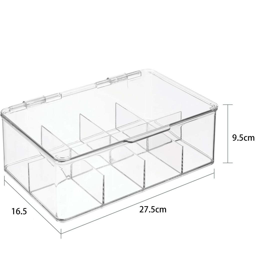 Tea Bag Storage Box Office Multifunctional Storage Box with Lid Acrylic Organizer Coffee Bag Compartment Box Storage Box