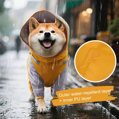 Pláštěnka pro mazlíčky s kapucí, psí pláštěnka, dvouvrstvé vodotěsné pončo, venkovní oblečení do deště pro malé a střední psy