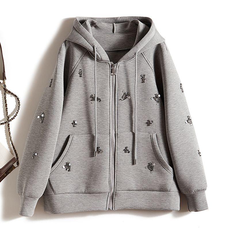 

Сделайте цветочные кластеры из бисера и пайеток вручную! Экспорт Ежедневный Однотонный Худи из Воздушного Хлопка Качество Жизни Женский Средней Школы Большое Пальто Новое Gray XL recommend 65.00kg