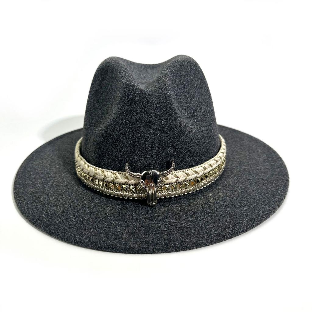 Western Cowboy Hat Jazz Hat Season Men'S And Women'S Retro Top Hat
