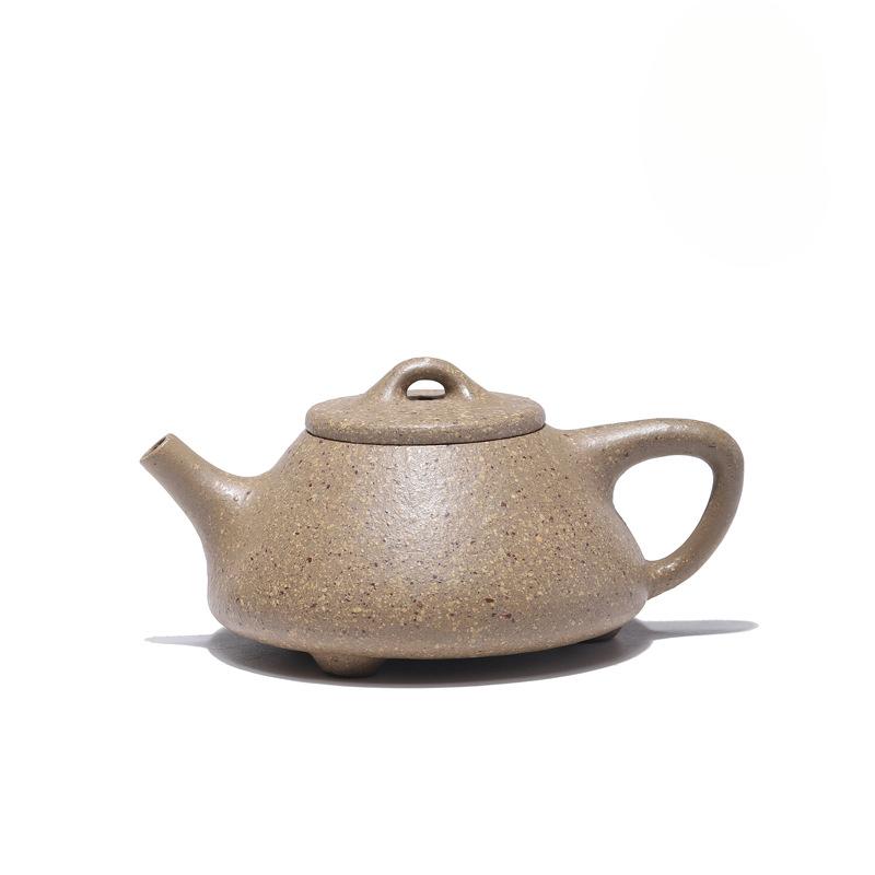 

210 мл чайники из фиолетовой глины Исин, ручной работы, каменный черпак, необработанный рудный крупный песок, 16 ячеек, глиняный чайник, сито, чайный набор «Цзыша»