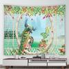 Green Peacock Decorative Tapestry Office Living Room Decor Home Wall Tapestry