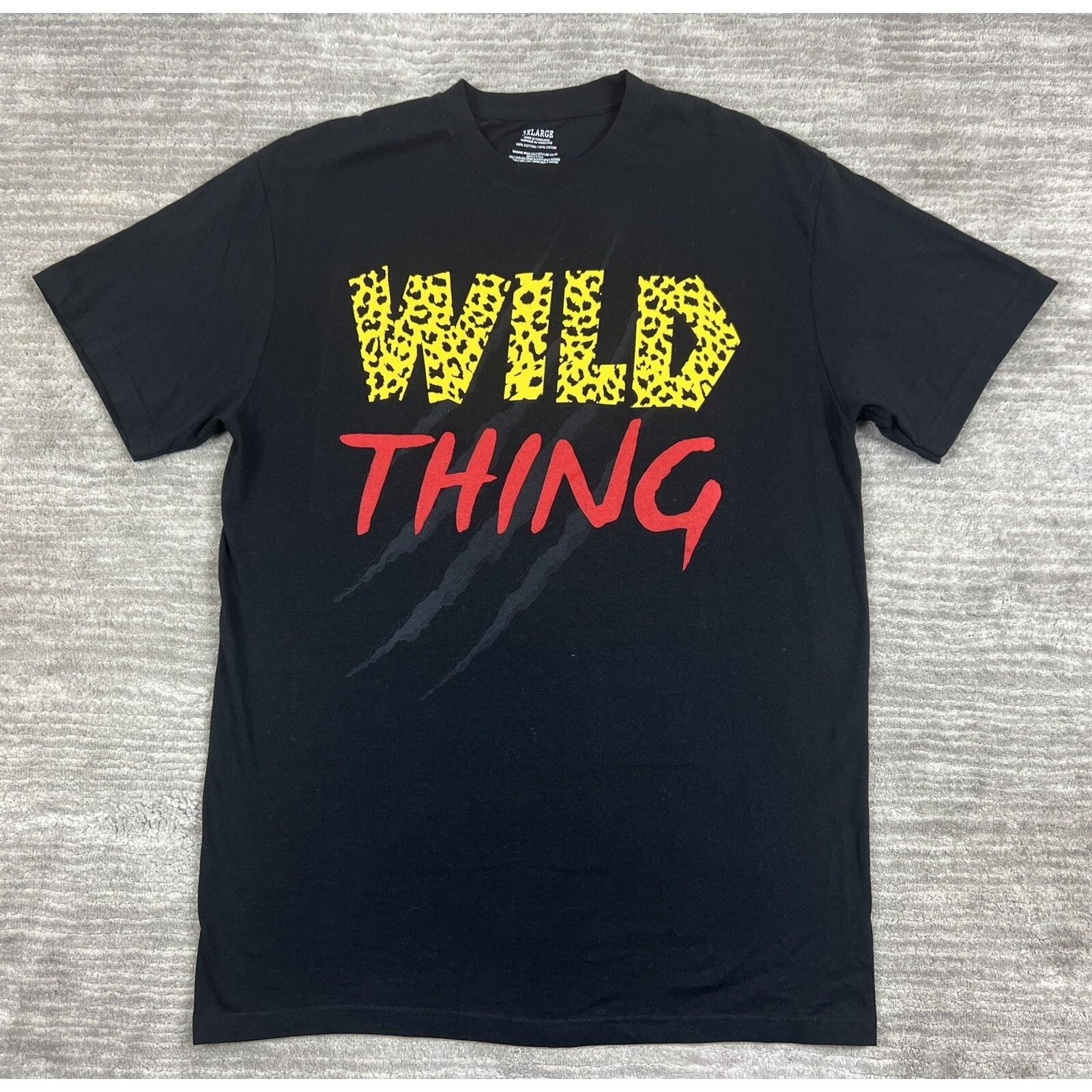 Unbranded T-Shirt Mens 3XL Black Wild Thing Cheetah Print Graphic Short Sleeve Unisex T-Shirt S