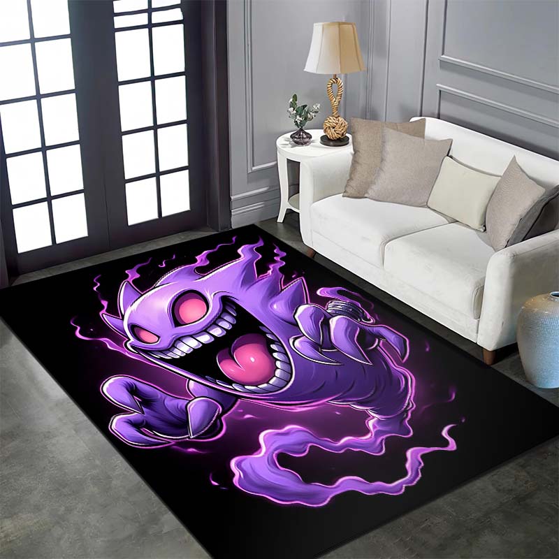 1ks Pokémon Gengar Potisk Kreslený Koberec Rohožka do Domu Obývacího Pokojíku Ložnice Pohovka Předsíň Dekorace Protiskluzová Podložka na Podlahu Kobereček do Dětského Koutku