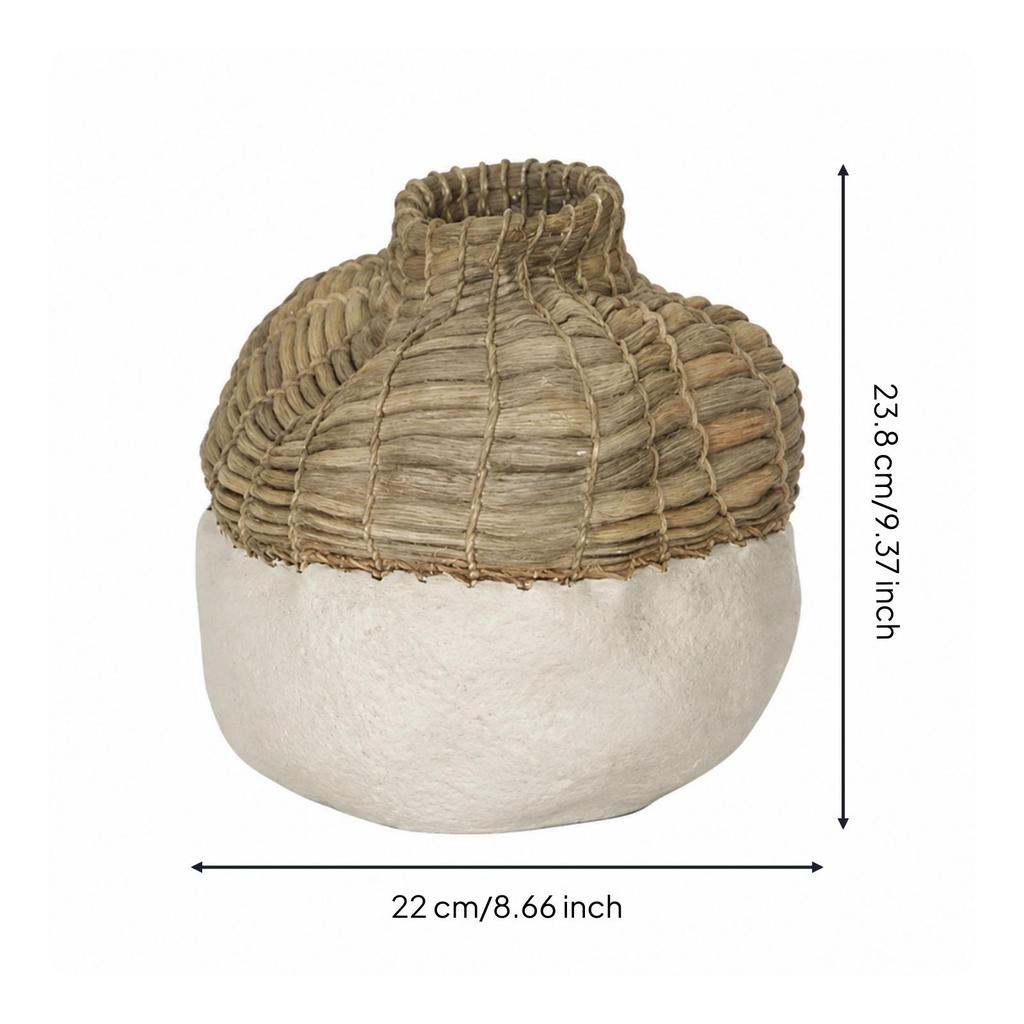 Textured HandcraftedStyle Vase Rustic Round WabiRustic Elegance for Hospitality Areas,