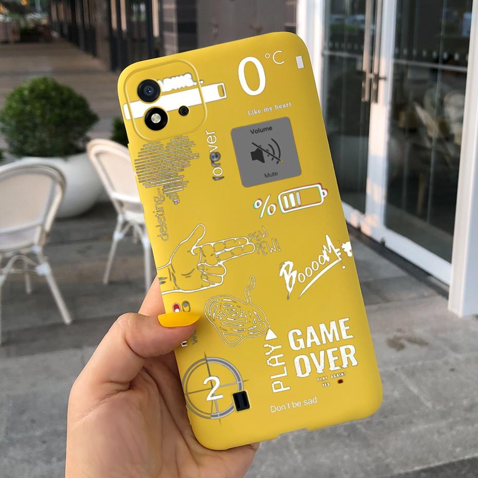 Lovely Pattern Phone Case For Realme C11 2021 C 11 2020 RMX2185 Macaroon Silicone Soft Cases Cover For Realme C11 (2021) RMX3231