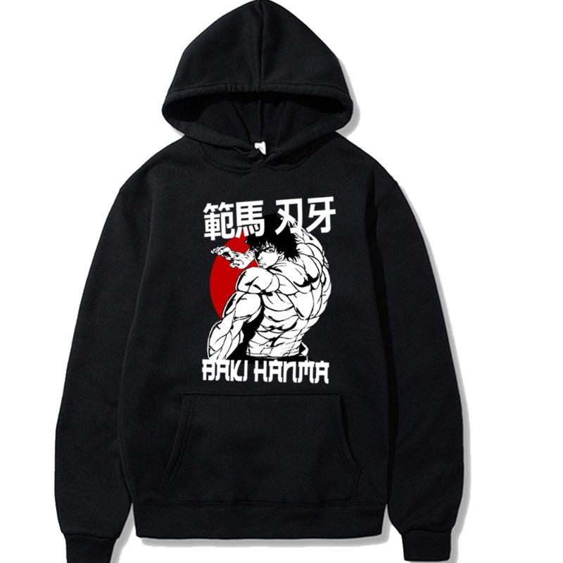 Hanma Baki The Grappler Japanese Animation Men's Hoodie Vintage Unisex Pullover Men Vintage Graphic Hoody Tops Clothing