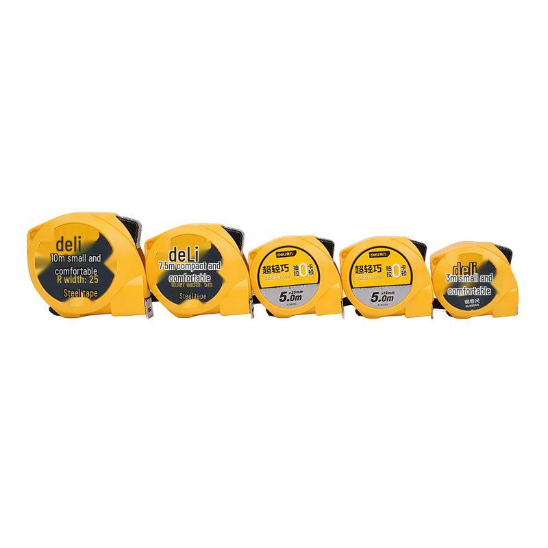 Deli DL9003S Portable Mini Steel Tape Measure, Multi-Size: 3m, 5m, 7.5m - Ideal for Drafting and Measuring.