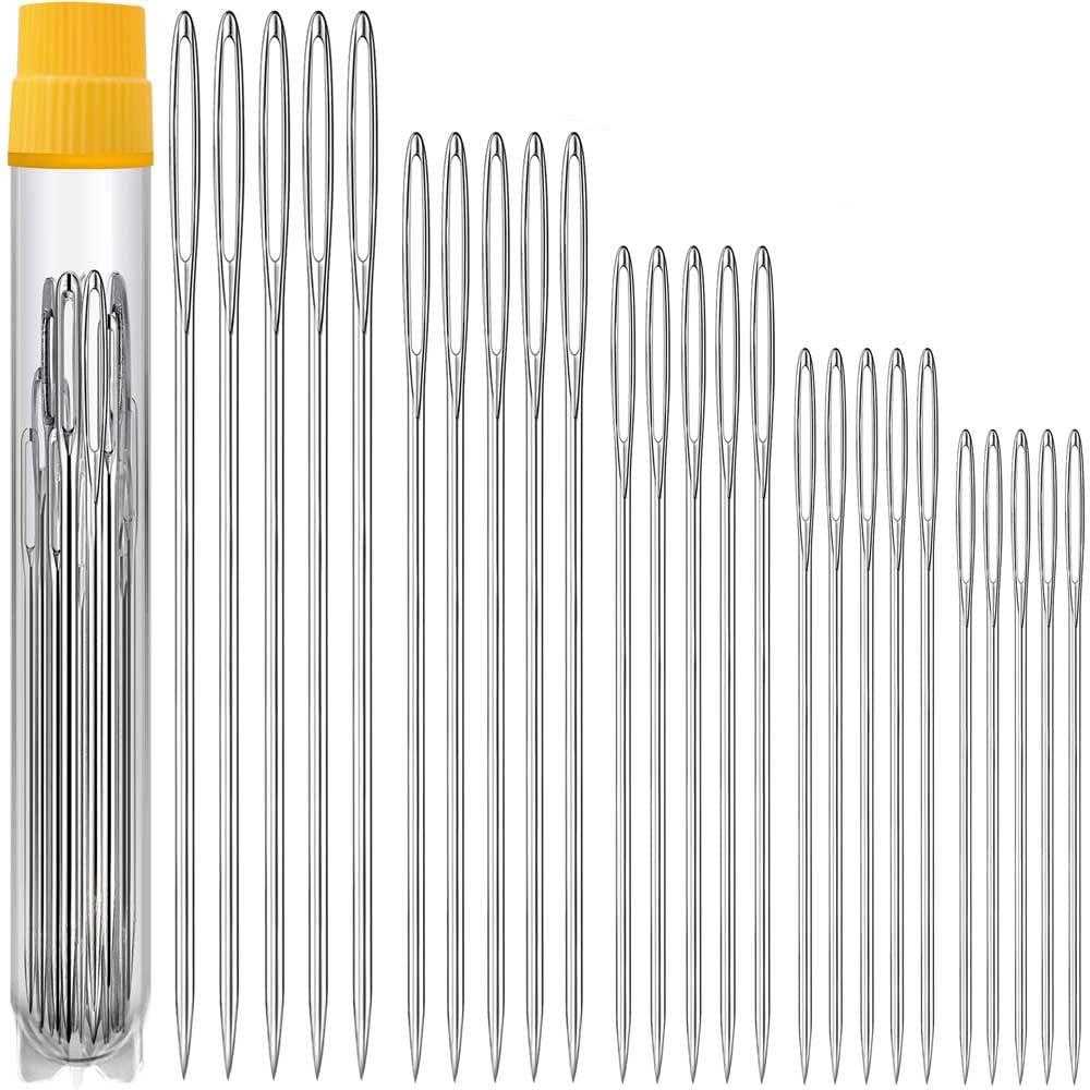 15/25er-Pack Grobäugige Leicht-Einfädel-Stahlnadeln für DIY-Handnähen