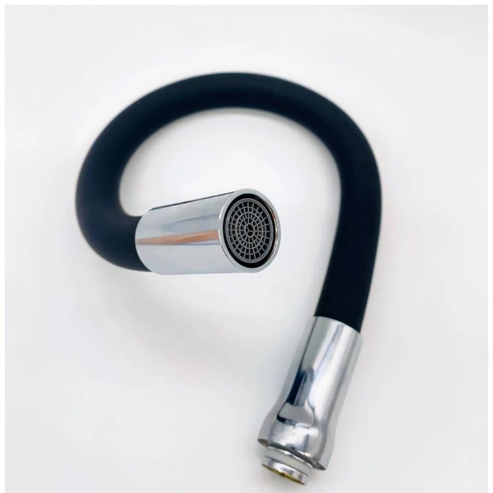 Set of a Free-standing Kitchen Tap with a Flexible Spout, Flexible Hoses and Aerator