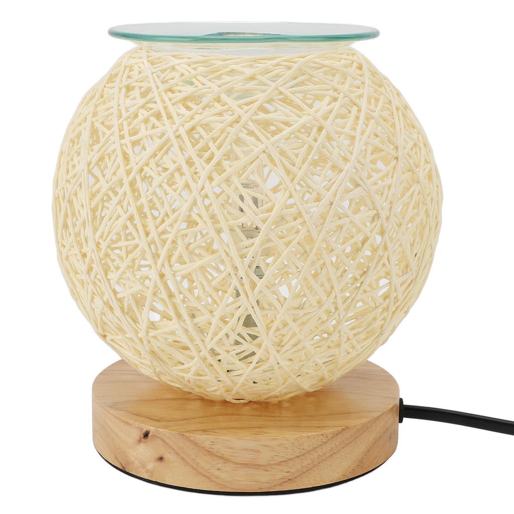 Verstellbare Rattan-Tischlampe Dimmbar Geflochtene Aromatherapie-Lampe Nachtlicht für Wohnzimmer Schlafzimmer Studentenwohnheim Dekoration