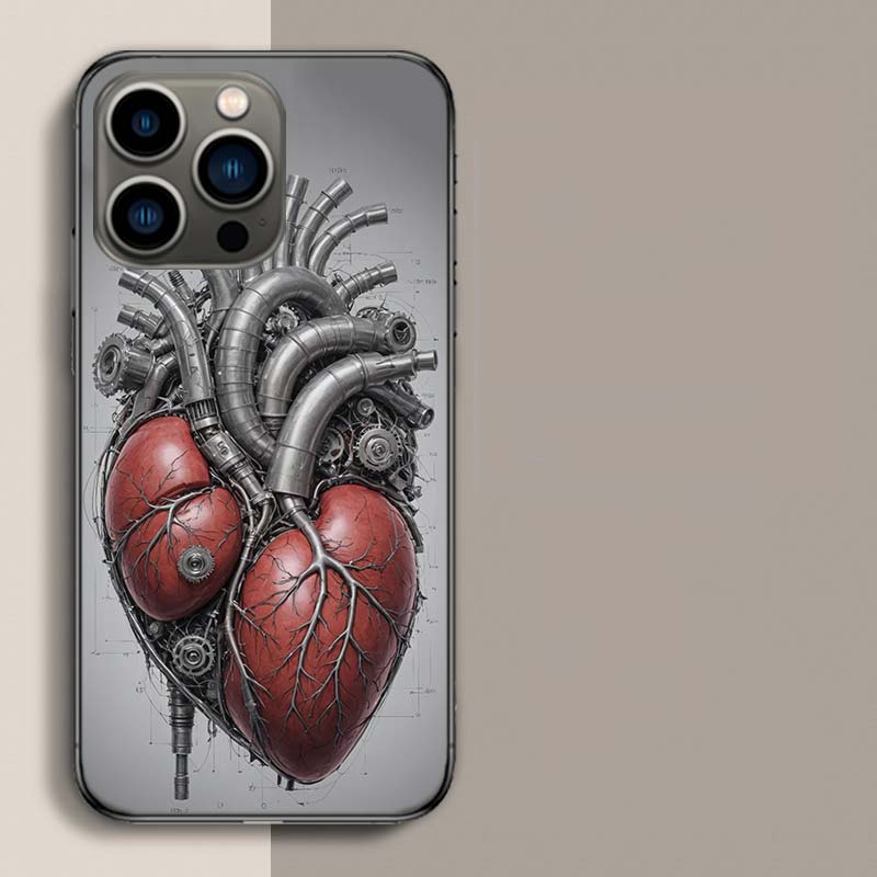 Heart Shaped Engine Phone Case For Iphone 17 Air 15 Pro 14 Plus 16 Pro Max 12 13 Mini 11 16E X XS Cover Cute Fundas