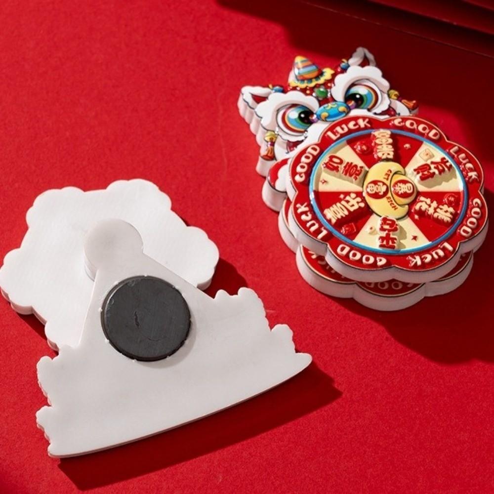Cartoon New Year Refrigerator Magnets Chinese Style 3D Rotatable Magnet  Celebration Party