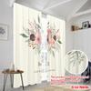 2pcs 2D Flat Printing Window Drapes Floral God's Stillness Psalm 46 10 100% Polyester Fabric Without Electricity Birthday Party