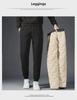 Men's Winter Thickened Cotton Trousers - Loose, Lambskin-Lined, Casual Straight-Leg Fit
