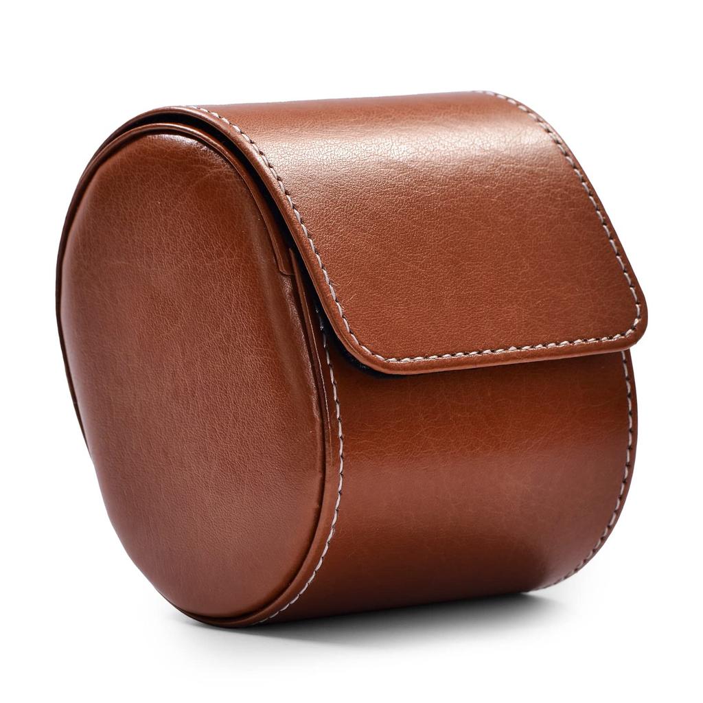 Woodten Watch Case, Single Watch, Durable PU Leather, Brown, Business Use, Watch Gift Box, Large Size