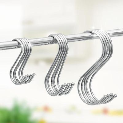 10Pcs Stainless Steel Metal S-Shaped Hooks Multi-Purpose Clothing Hanging Hooks