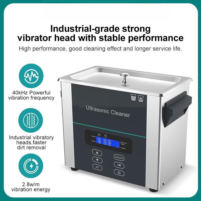 Limpador Ultrassônico de Aquecimento com Display Digital Portátil 220V Industrial para Óculos Joias Odontológico Máquina de Limpeza Equipamento de Laboratório