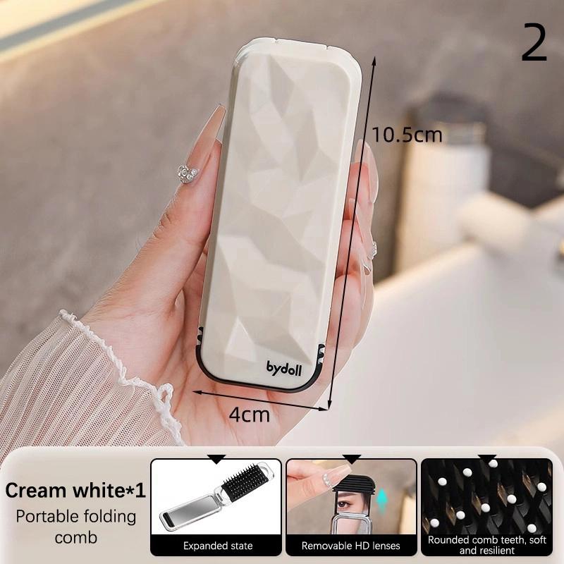 

2 в 1 Мини-щетка для волос, складная массажная расческа, массаж головы, антистатические портативные расчески для волос, зеркальная воздушная подушка, массажная расческа для кожи головы