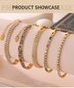 Women's Luxury Zircon Claw-Set Bracelet: European & American Style, Gold-Plated Titanium Steel, Colorful Diamond-Inspired Design