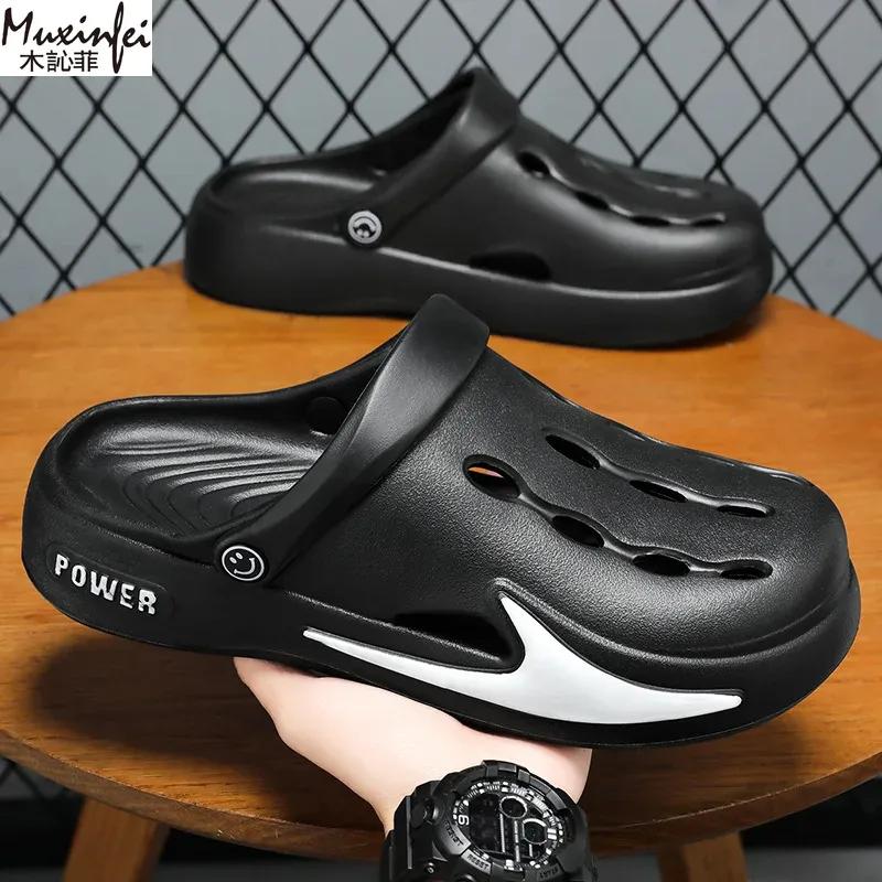 Fashion Men's Summer Shoes Breathable Toe Cap Slippers Thick Soled Comfortable Casual Shoes EVA Men's Sandals Free Shippiing Shoes