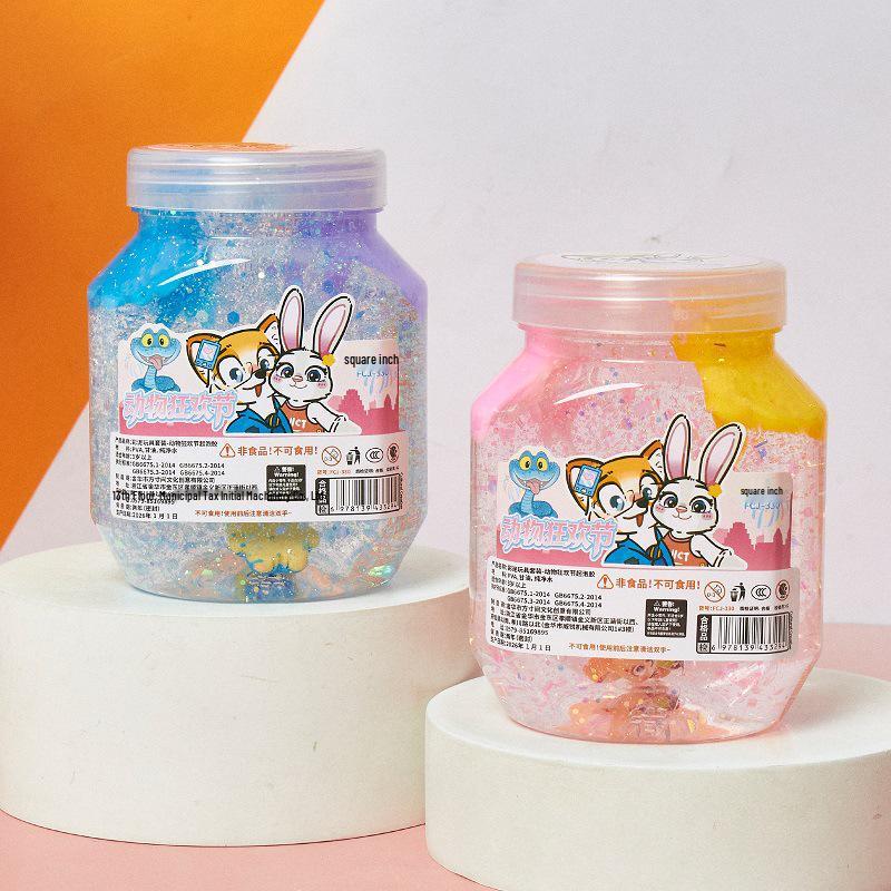 Animal Carnival Crystal Slime - Popular Xiaohongshu Small Animal Series, High Transparency & Stress-Relief.