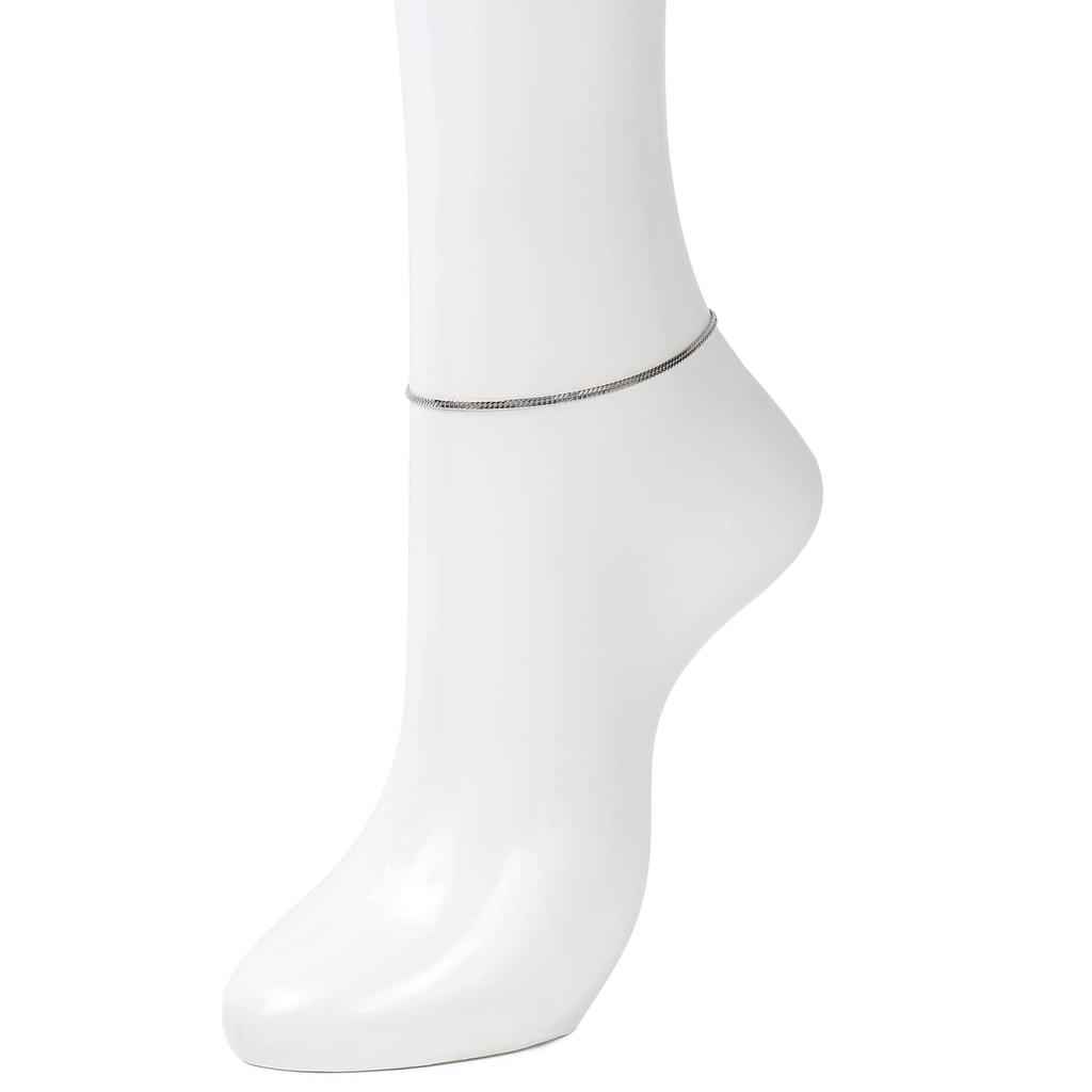 Goods Kihei Anklet Platinum Double 5g 23cm Nakatome Chain Mint Certification Mark Engraved Pt850 Gold [Happy Shop] 6-sided Men's Women's