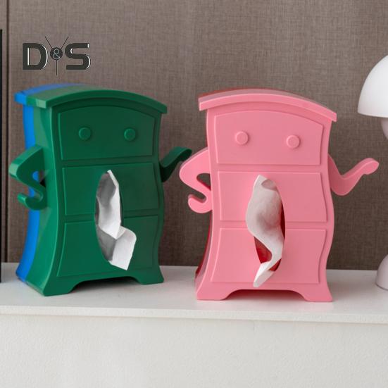 Cute Tissue Box Holder Creative Shape Vibrant Color Non-Slip Design Large Capacity Paper Holder Space-Saving Desktop Decor