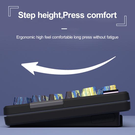 1 Set Starry Moon Colored Keyboard Key Caps Set 108 Keys Waterproof PBT Keyboard Caps Replacement No Fingerprints Computer