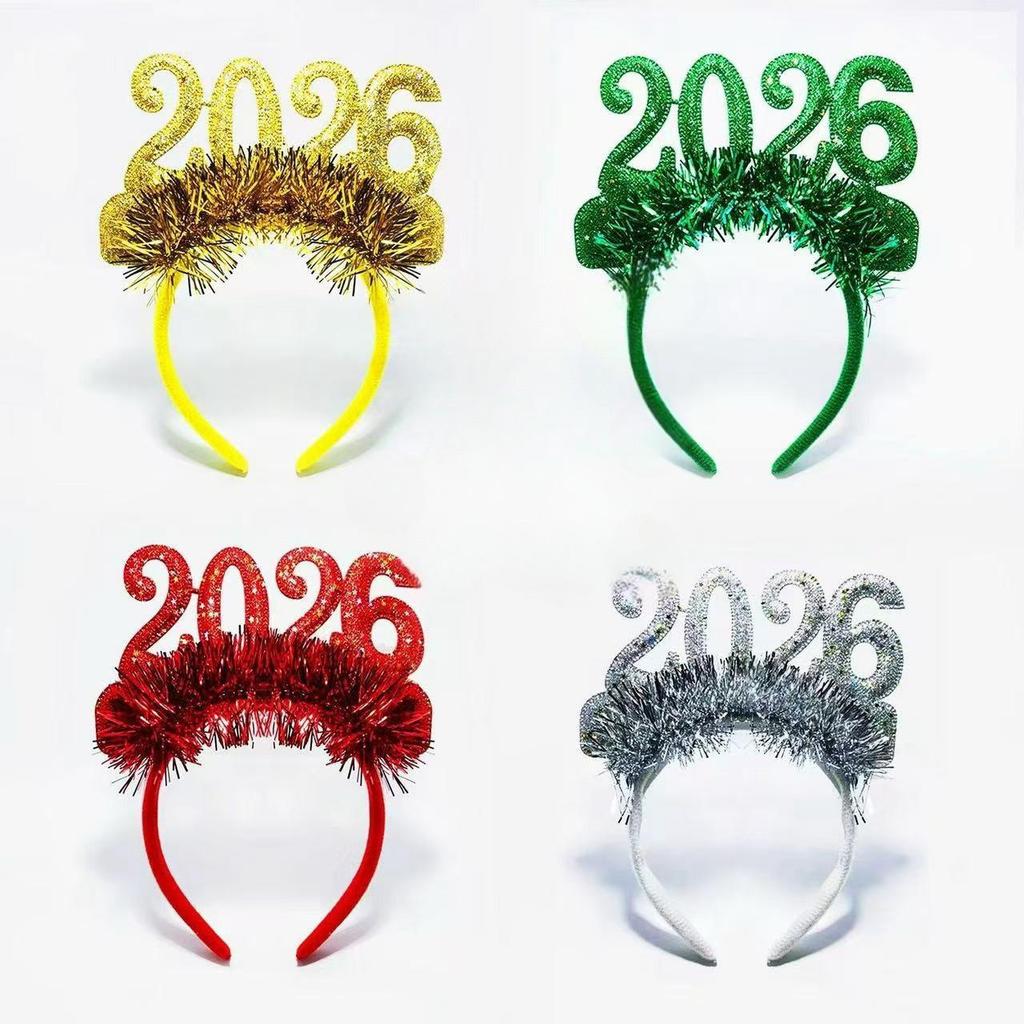 2026 Tinsel Headband for Christmas and New Year Celebrations
