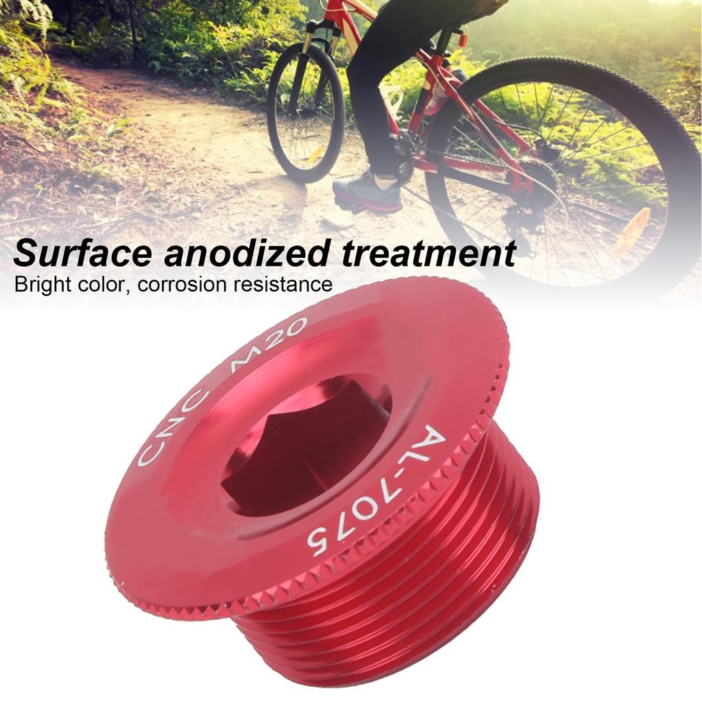 2 Stück Kurbelabdeckung Schraubkappe Aluminiumlegierung M20 Mountainbike Fahrrad Kurbelabdeckung Rot