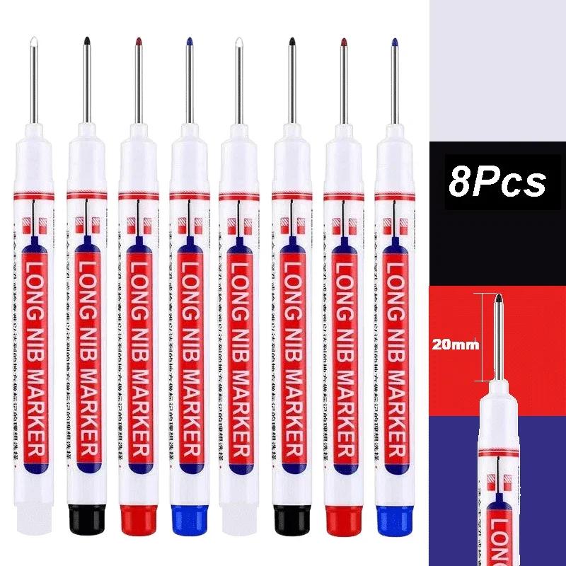 4-80Pcs 20mm Deep Hole Long Nib Head Marker For Metal Perforating Pen Waterproof Bathroom Woodworking Decor Multi-Purpose Tool