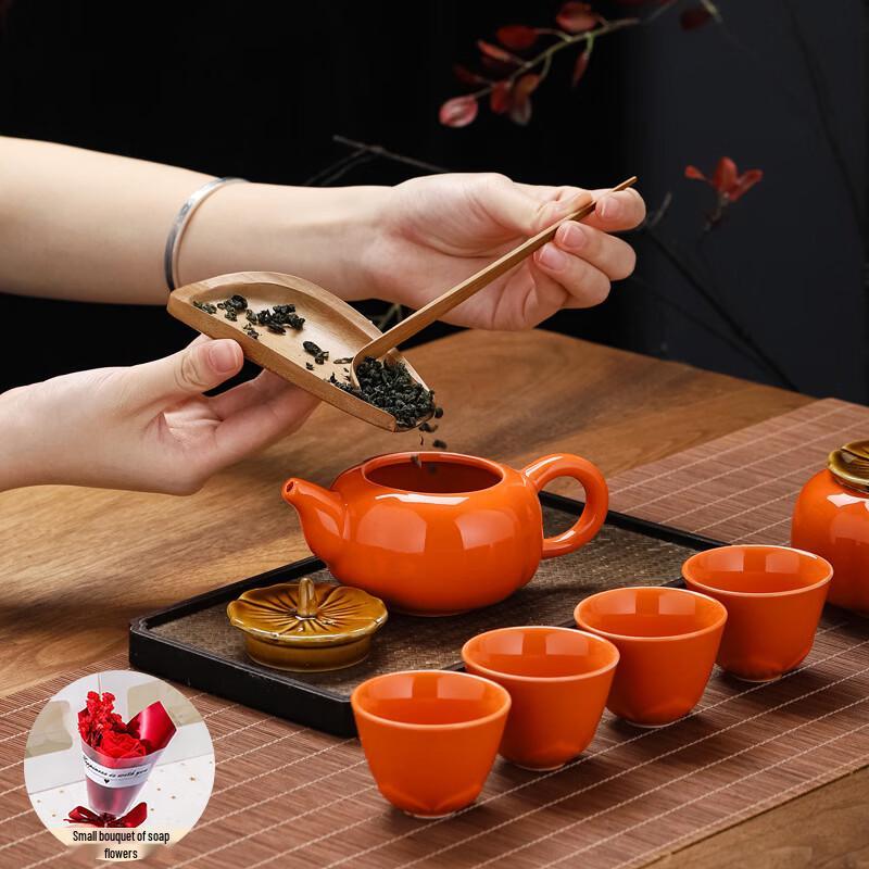 Persimmon Prosperity Tea Set Gift Box