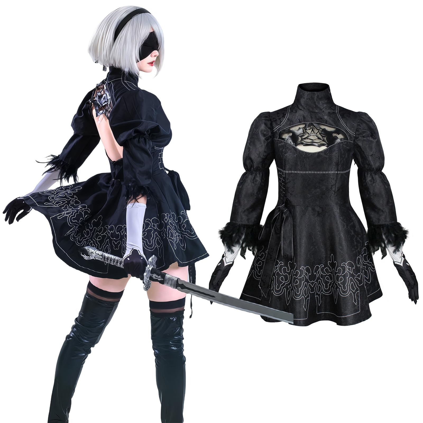 

Косплей Nier YoRHa 2 Тип B Косплей Костюм 2B NineS 9S A2 Automata Костюм Хэллоуин Игра Nier and Again Косплей Костюм [NOKIJP] Нет. NieRAutomata