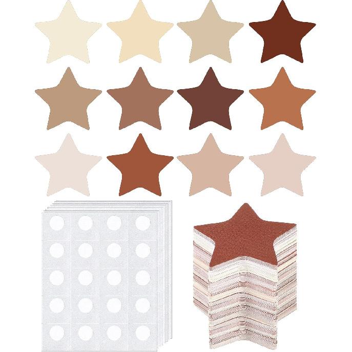 600 Pcs Star Cutouts 2 Inch Assorted Color Paper Bulletin Board Cutouts Star Die Cuts for DIY Home Bulletin Board Decor Theme Party Supplies, Rainbow Boho Color