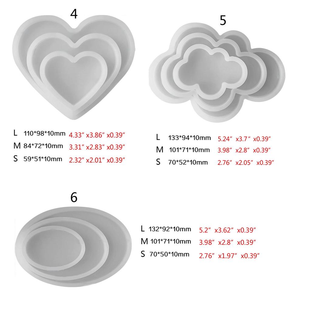 DIY Coaster Plate Molds Geometry Tray Cup Mat Silicone Molds for DIY Art Craft Cups Mats Epoxy Resin Coaster Molds
