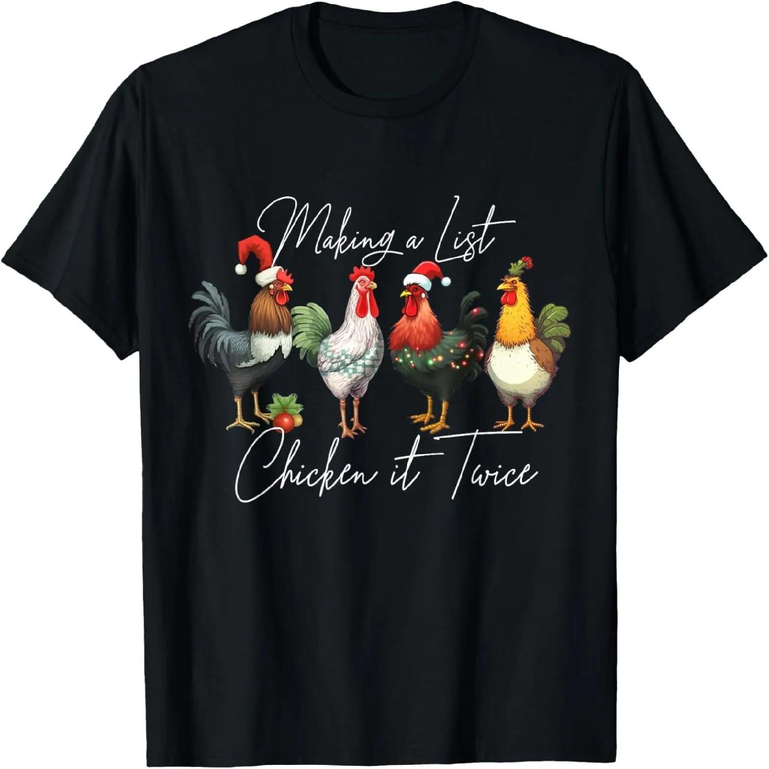 Рождественская футболка для любителя курицы, смешной фермерский подарок, шапка Санты S