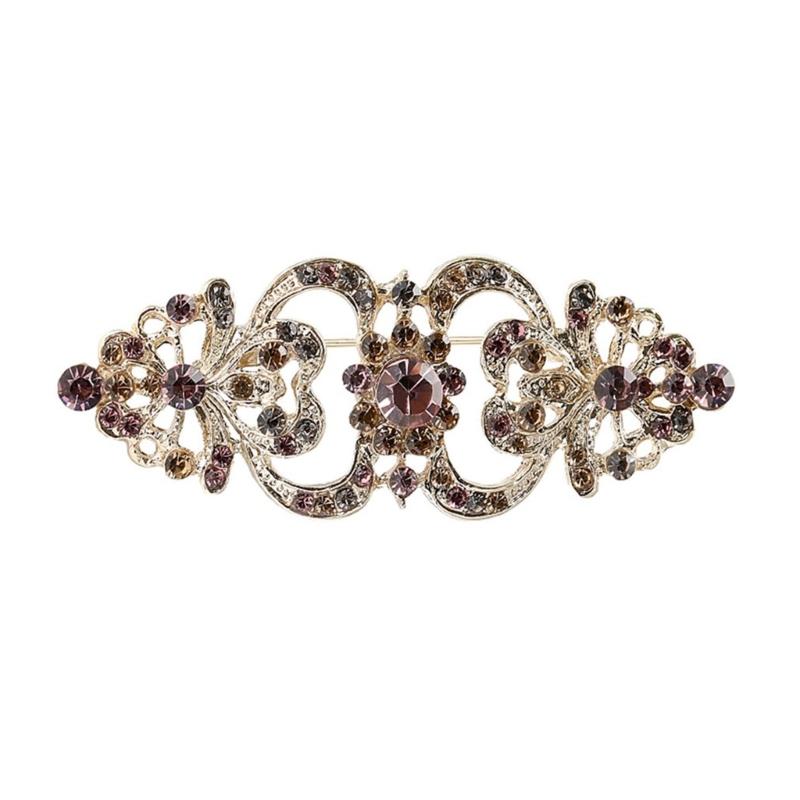 

Стильная брошь-цветок из кристаллов для невесты, винтажный дизайн, для свадебной вечеринки, подарки на день рождения, с ювелирной коробкой, для ежедневного использования фиолетовый