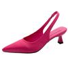 Summer Woman Pointed Toe Sandals Elegant Heeled Shoes Mid Heels Pumps Woman Slippers 2025 Trend Dress Zapatos De Mujer