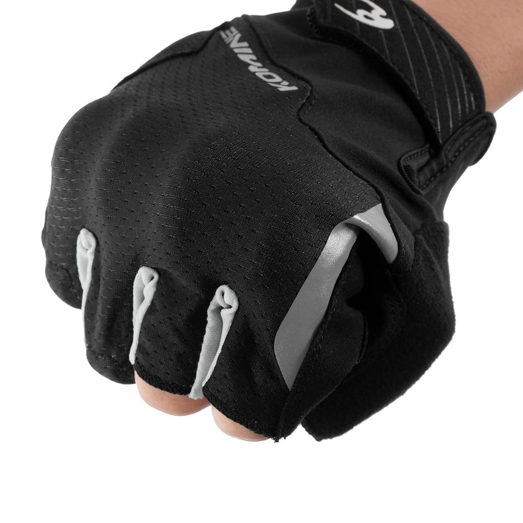 Komine GK-2603 Protective 3 Fingerless Mesh Gloves for Motorcycles Black Red S