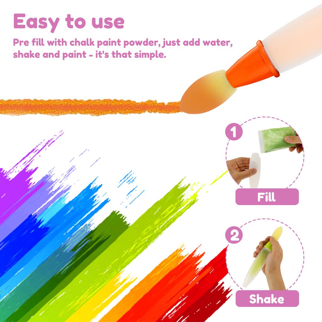 6Pcs Assorted Color Plastic Sidewalk Chalk Paint Brush Easy to Use Versatile Painting Brushes Chalk Set for Street Arts