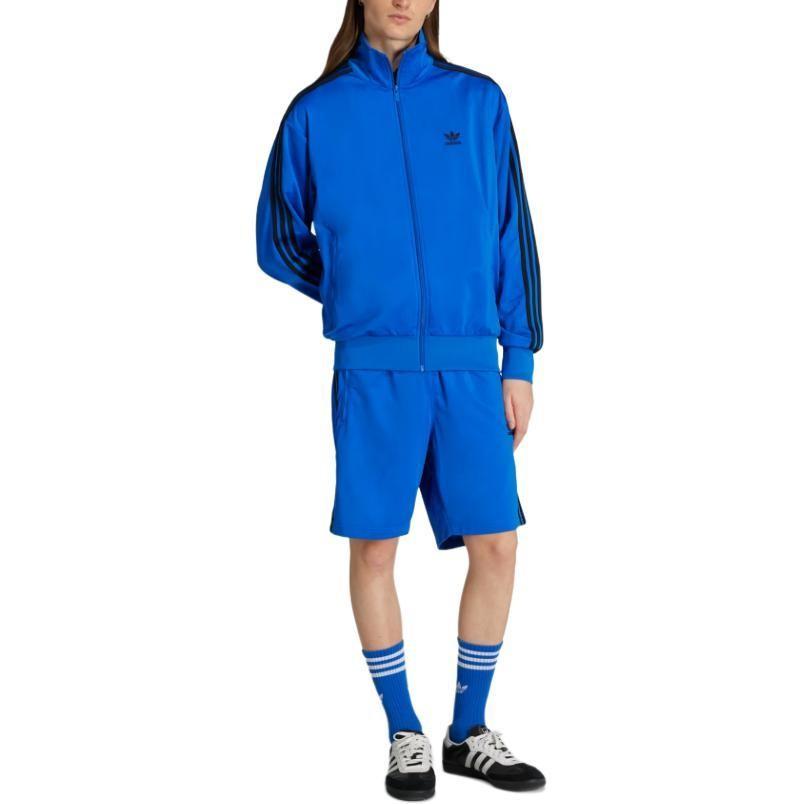adidas Logo Stand Collar Zipper Loose Fit Long Sleeve Jacket Men's Blue